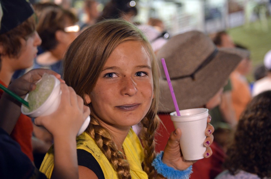 Erica eating a snow cone